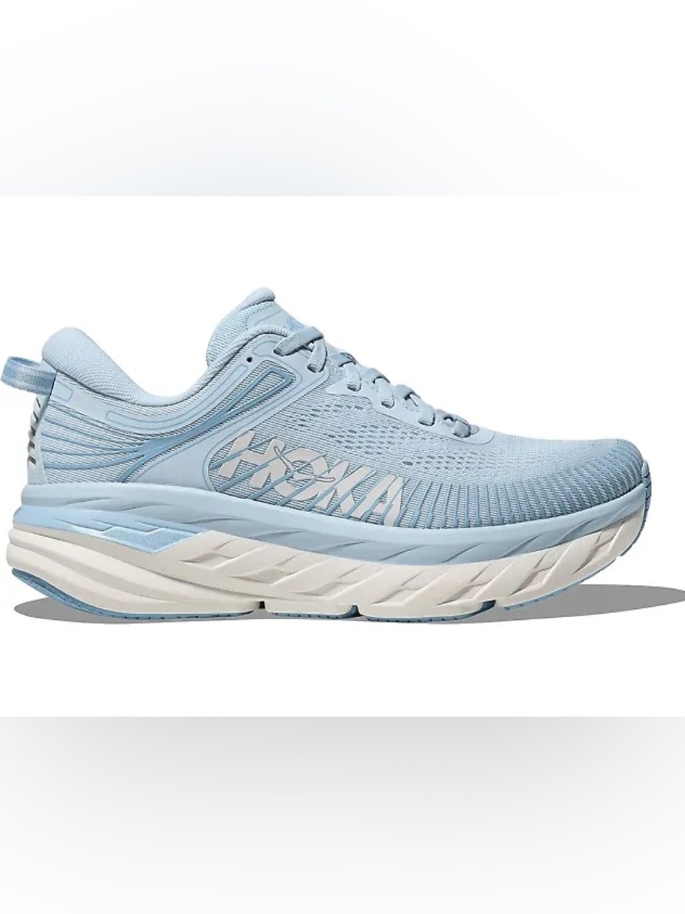 HOKA Bondi 7 Running Shoe size 8 in Ice Water/White